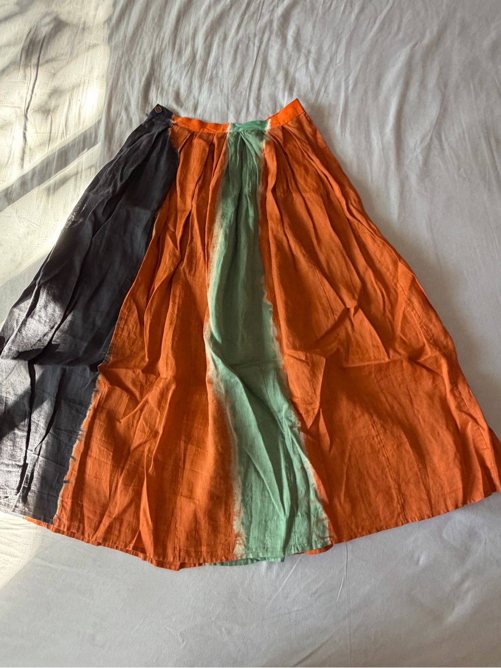 Colorblock Maxi Skirt in Orange, Mint & Charcoal